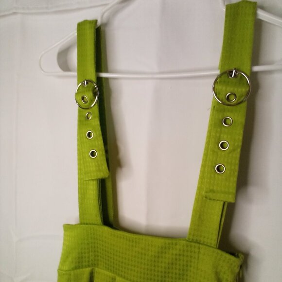 Forever 21 Overall Dress Women S Adjustable Sleeveless Pleated Green - Picture 10 of 16